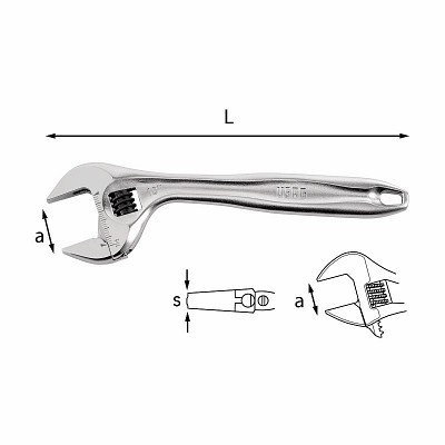 USAG 294 AG Reversible adjustable wrenches with handle